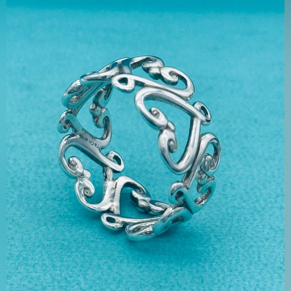 Tiffany and co Paloma Picasso Venezia Goldini Heart Ring Size 7.5 - Picture 10 of 12